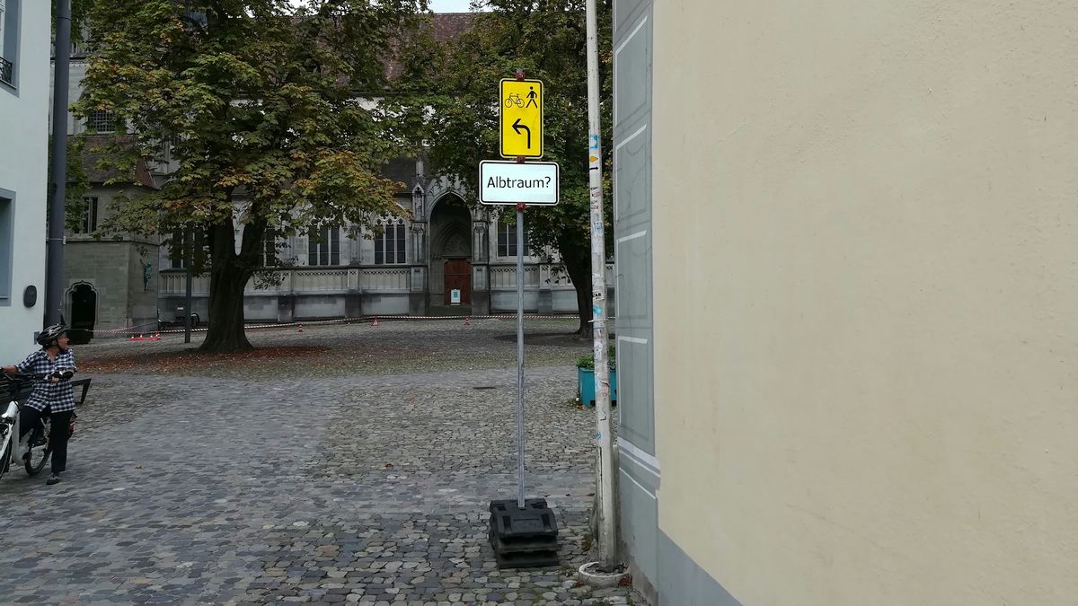 Konstanz Schild Albtraum 2023-09-18 Fotomontage (c) Harald Borges