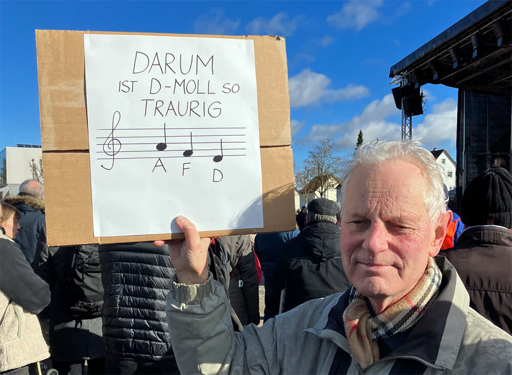 Anti Afd Demo Rottweil Musiknoten 24.2.24 ©brigitte Matern