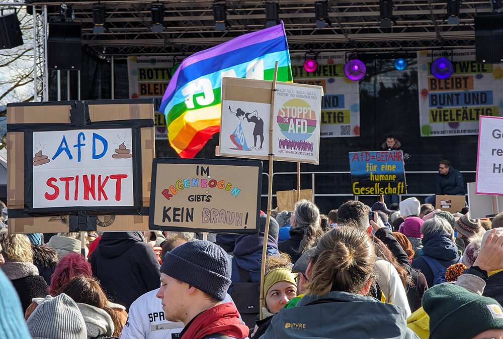 Anti Afd Demo Rottweil Regenbogen 24.2.24 ©michael Wirz